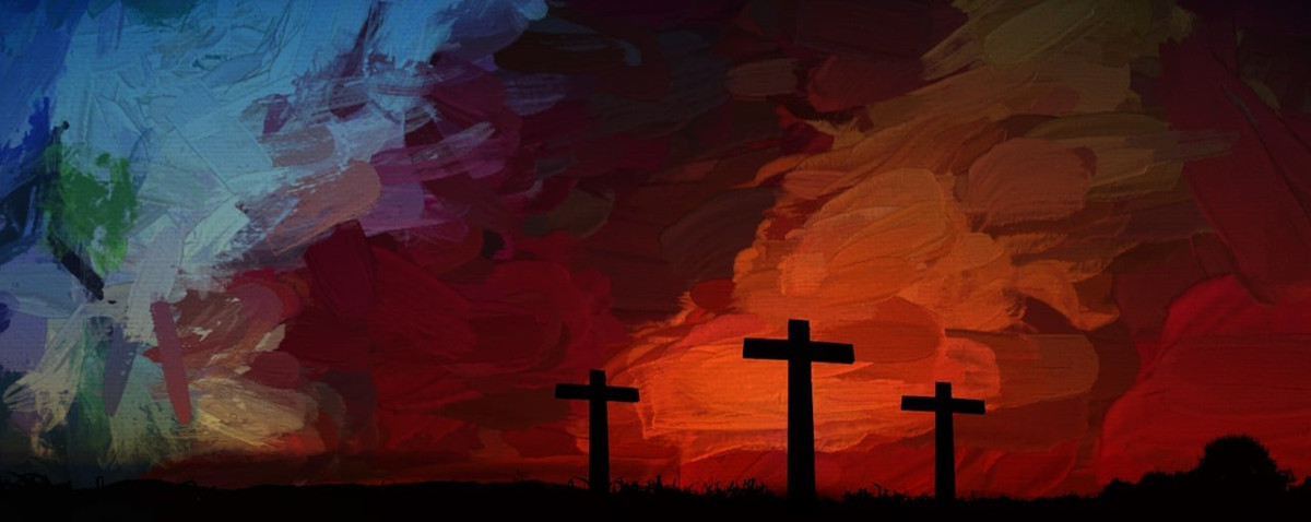 artistic painting of crosses