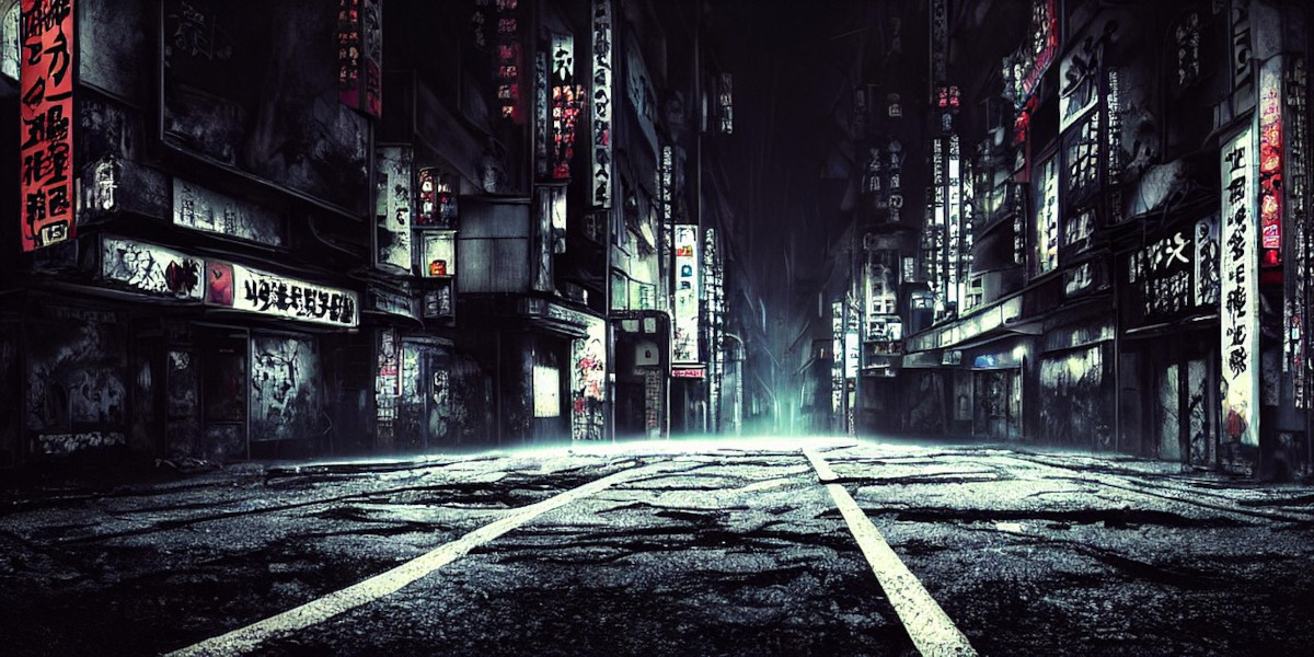 cyberpunk nightlife scene in tokyo