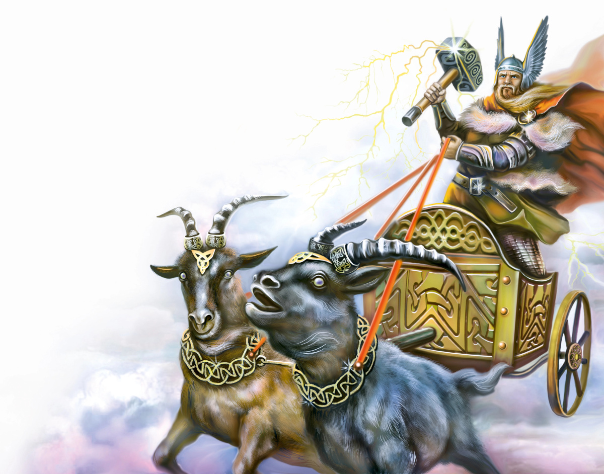 thor riding his chariot