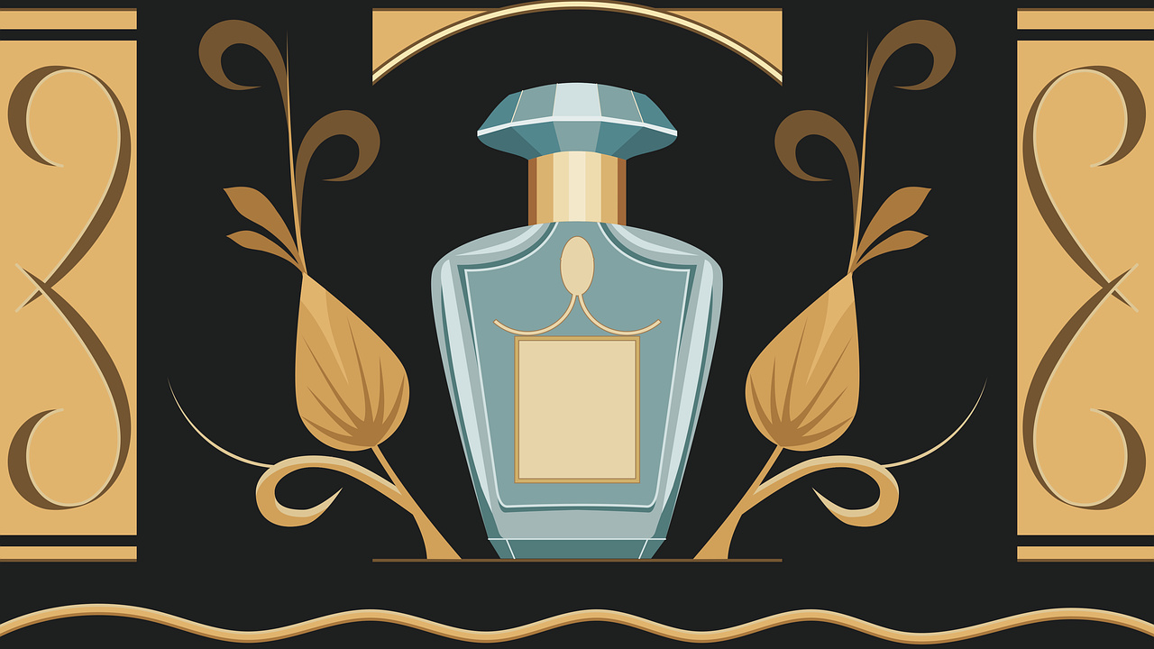 perfume bottle artwork