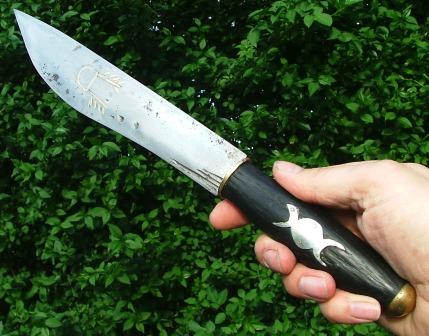 athame with triple moon handle