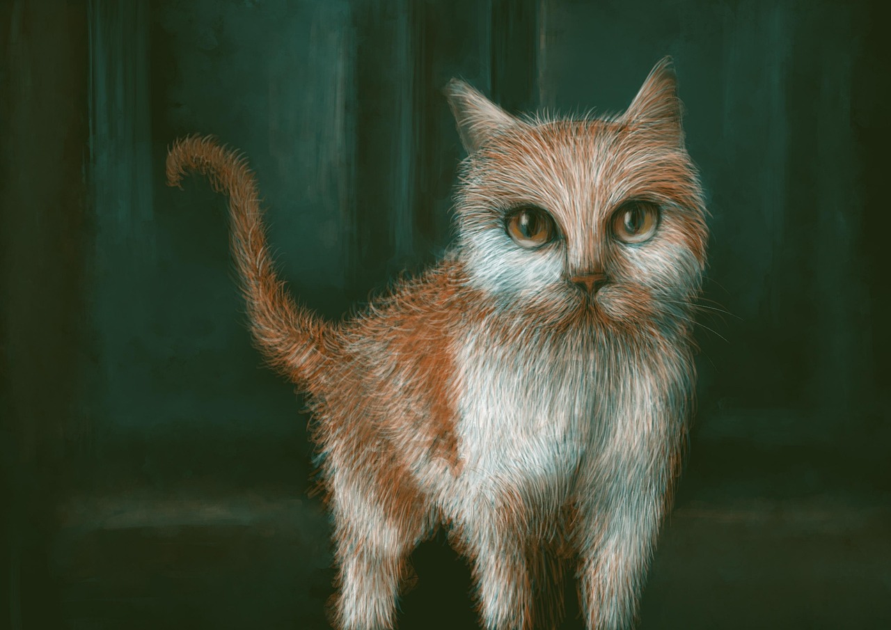 painting of a cat