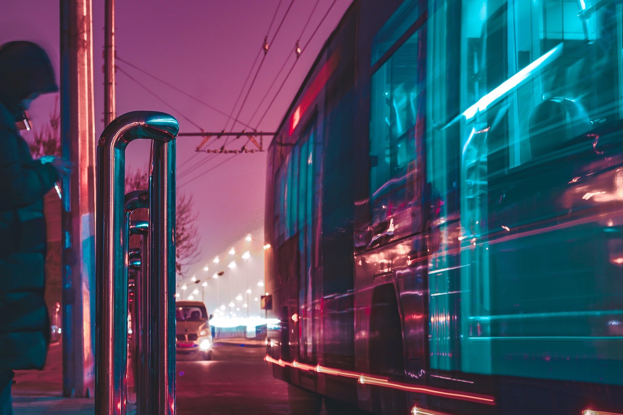 cyberpunk city station