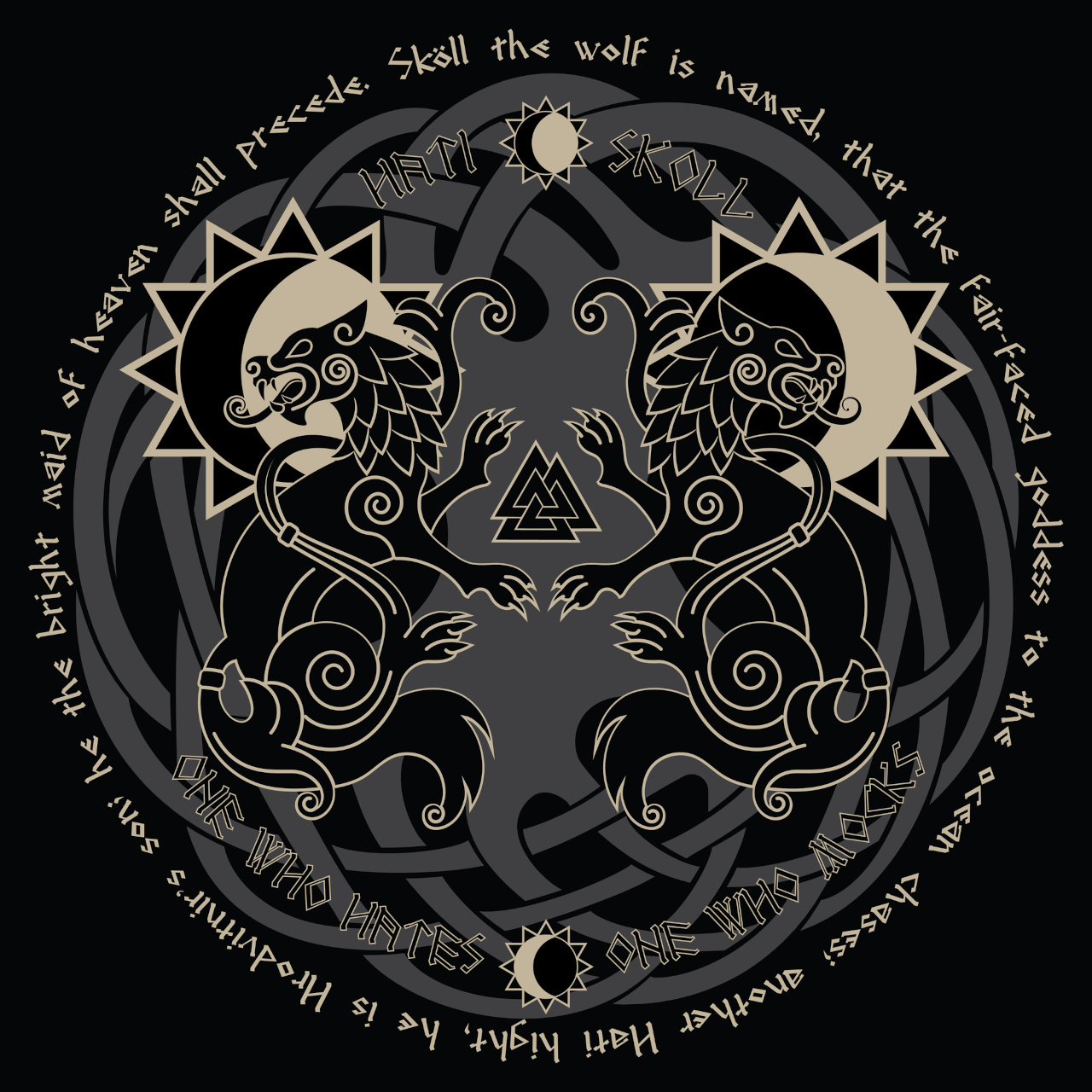 Hati and Skoll from Norse Mythology