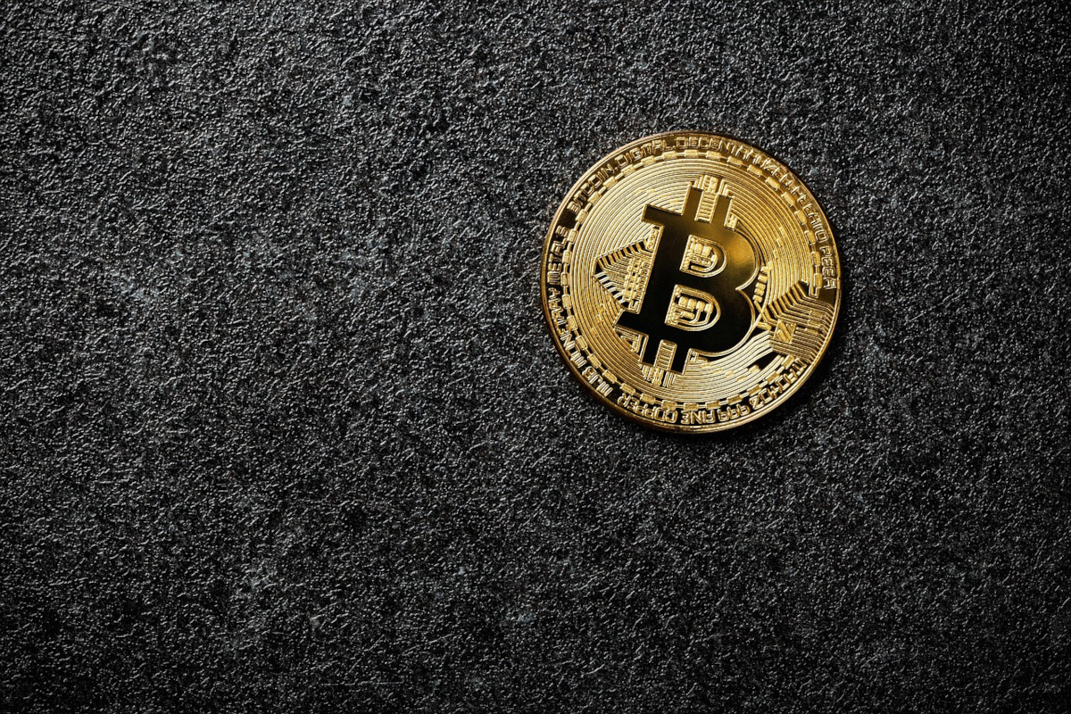 bitcoin on black background