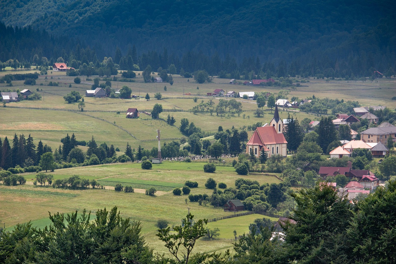 mountain village in transylvania, romania